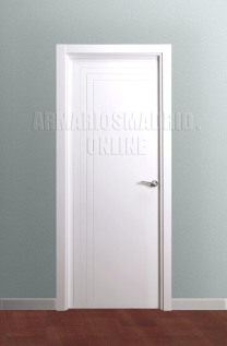 Block puerta de interior lacada en blanco modelo 3 fresados pico de gorrión en L, ciega. Oferta, ARTEVI, PROMA, SAN RAFAEL