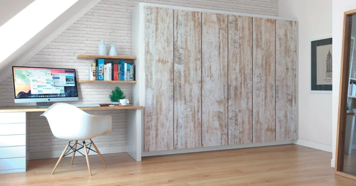 Frente de armario de puertas abatibles en melamina diseños