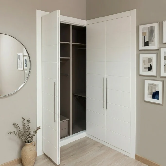 Frente de armario lacado blanco modelo Mapi de apertura plegable