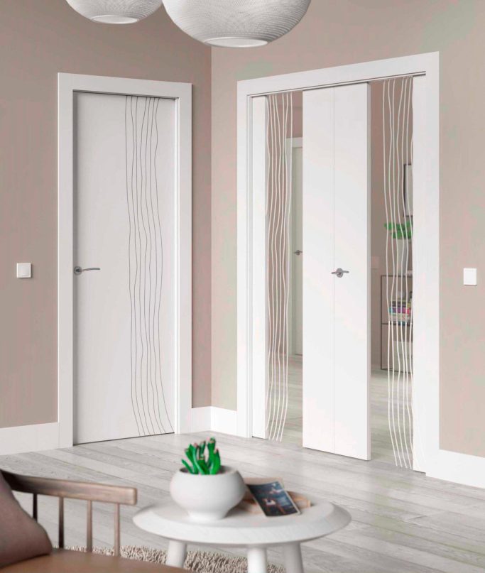 Puerta lacada blanca en Madrid