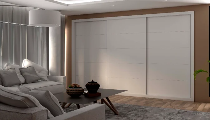 Frente de armario de puertas correderas modelo MAPI lacado blanco